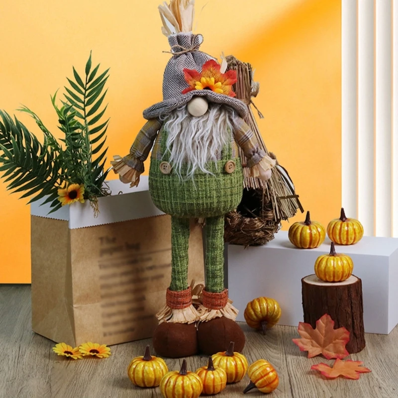 Fall Seasonal Decors Rudolf Gnomes for Halloween and Thanksgiving Embellishments Display Harvest Table Decorations