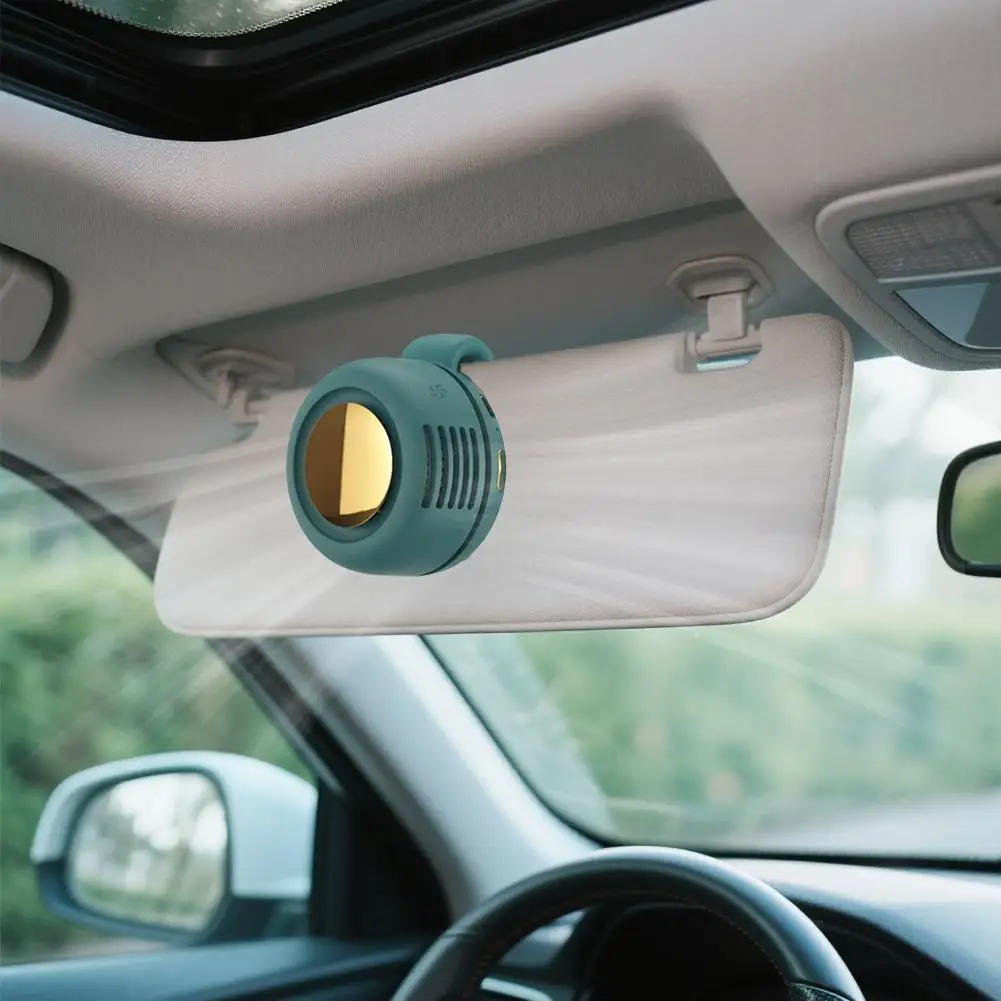 Multifunctional Car Electric Fan Car Sun Visor Clip Fan Portable Buckle USB Mini Hanging Waist Rechargeable Handheld Clip Fan