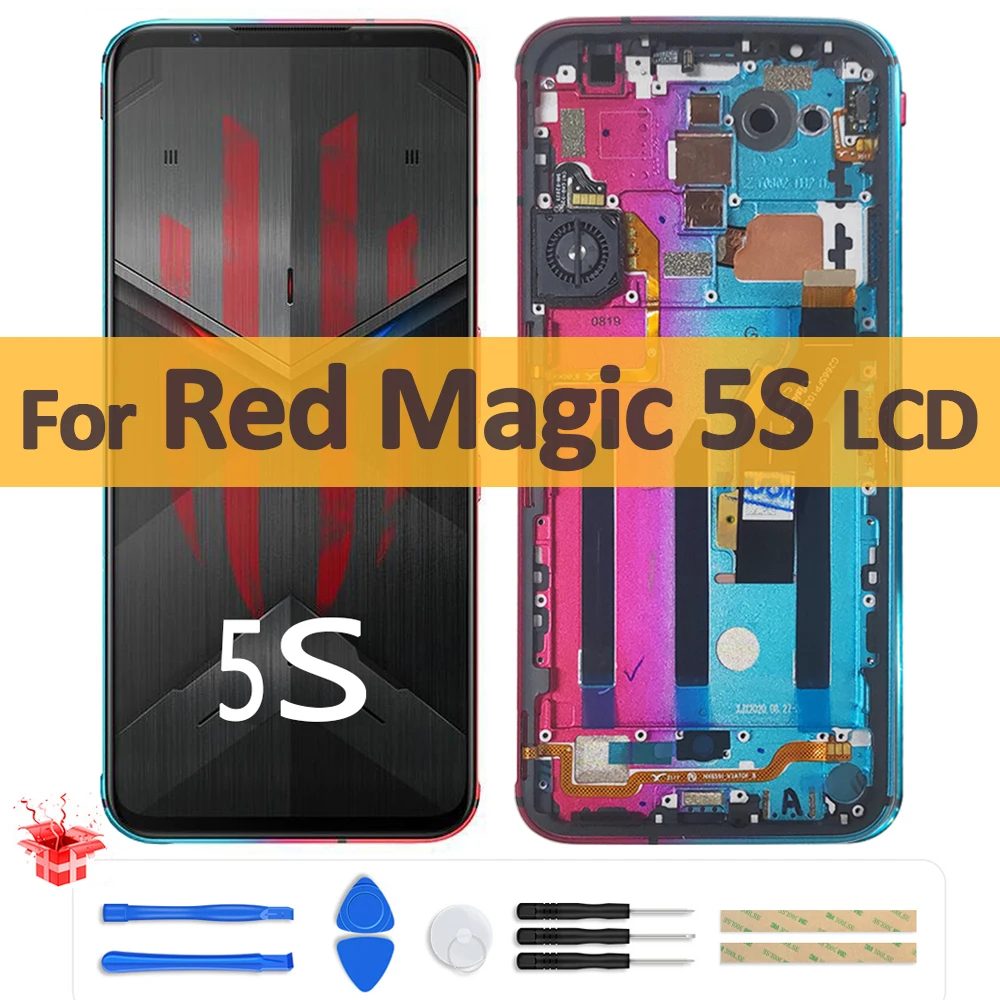 Lcd Display Digitalizador Assembly com Frame Original Touch Screen Painel Substituir Zte Nubia Red Magic 5s 665