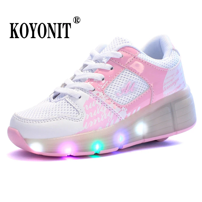 One Wheels Luminous Sneakers Led Light Roller Skate Shoes for Children Kids Led Shoes Boys Girls Shoes Light Up With wheels Shoe