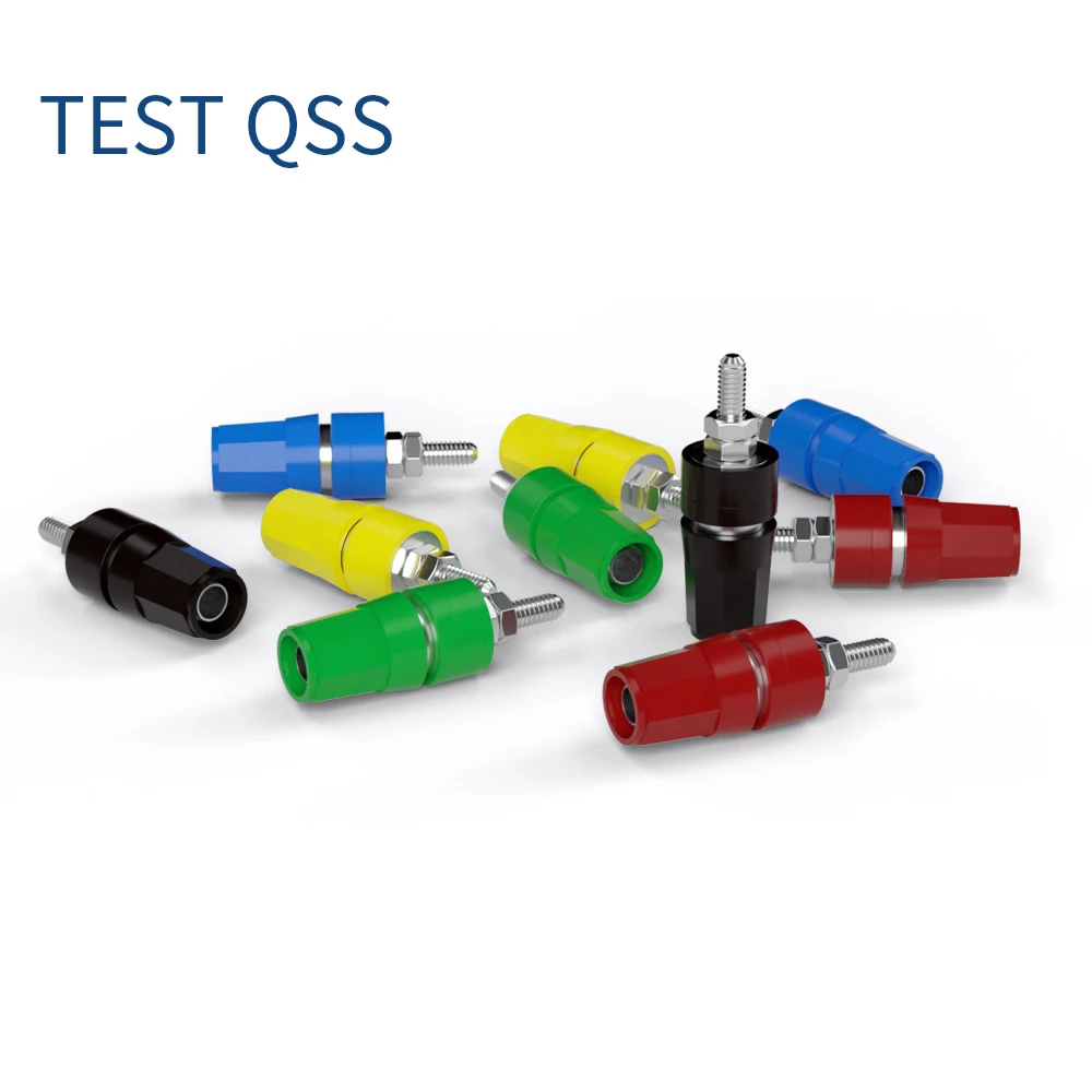 QSS 5PCS 4MM Banana Socket Binding Post Nut Banana Plug Jack Electrical Connector Terminal DIY Parts Q.50010