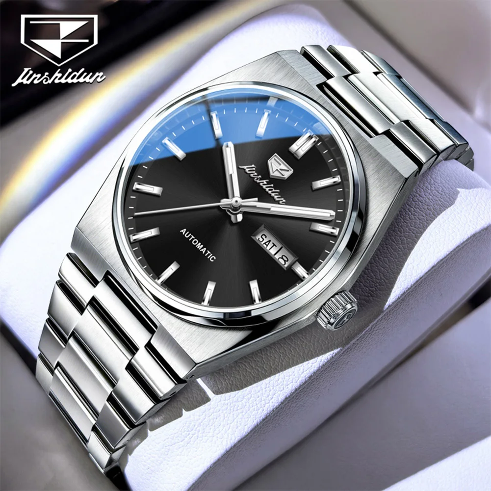 

JSDUN 8996 Original Mechanical Movement Watch Night Light Function 30m Waterproof Stainless Steel Bracelet Men Watch
