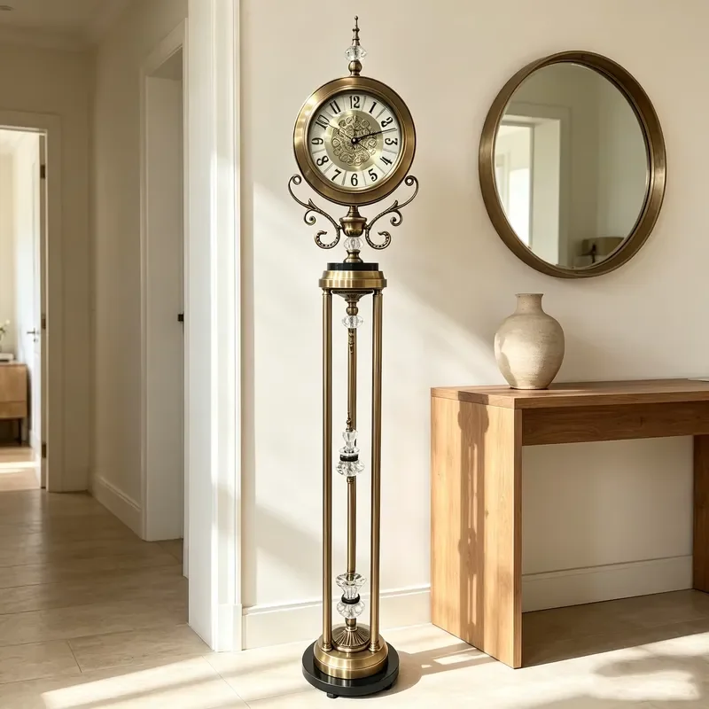 60003 Living Room Home Decoration Clock Digital Clock Face Quartz Crystal Floor Clock