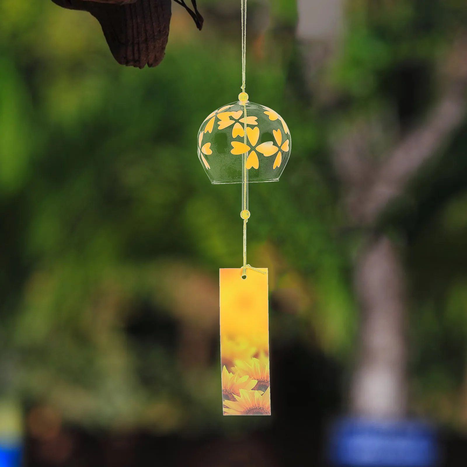 

4Pcs Glass Wind Chime Japanese Hanging Ornament Decorative Wind Bells for Home Garden Balcony Window Decor Clear Sound Sweet