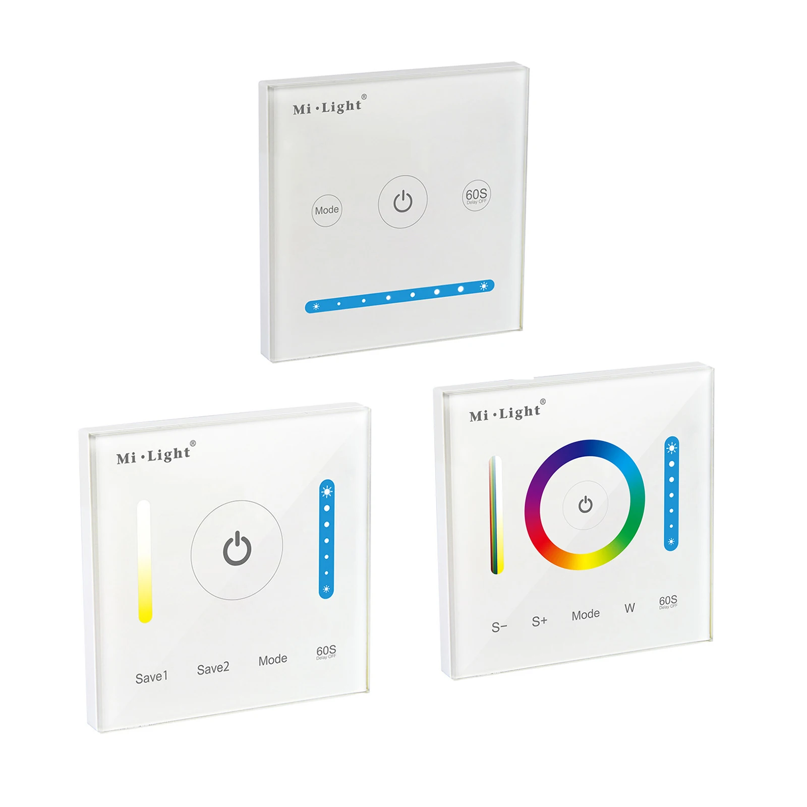 Miboxer Smart Wall Mounted LED Touch Panel Controller For RGB RGBW RGB+CCT/Single Color Milight P1 P2 P3 12-24V