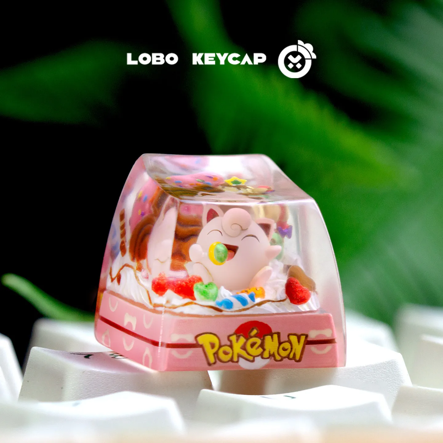 Teclas de Resina de Anime con Diseño de Gengar, Eevee, Snorlax, Poliwhirl y Jigglypuff, Accesorios Transparentes para Teclado, Tecla Esc Original C4