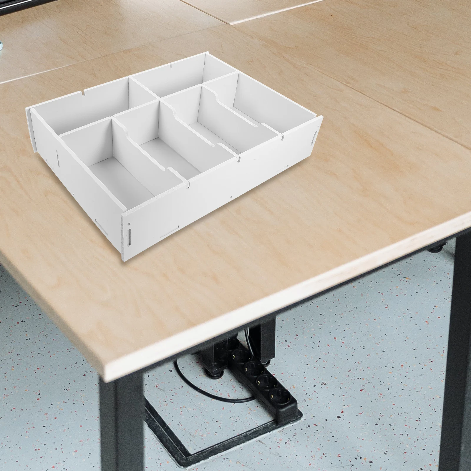 Storage Boxes Change Cash Holder Plastic Case for Money Display Bills White Organizer Office