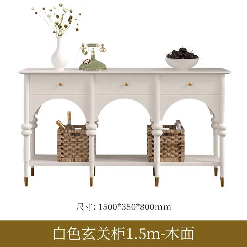 GZ-2 retro porch cabinet entrance foyer rack living room home locker solid wood porch table