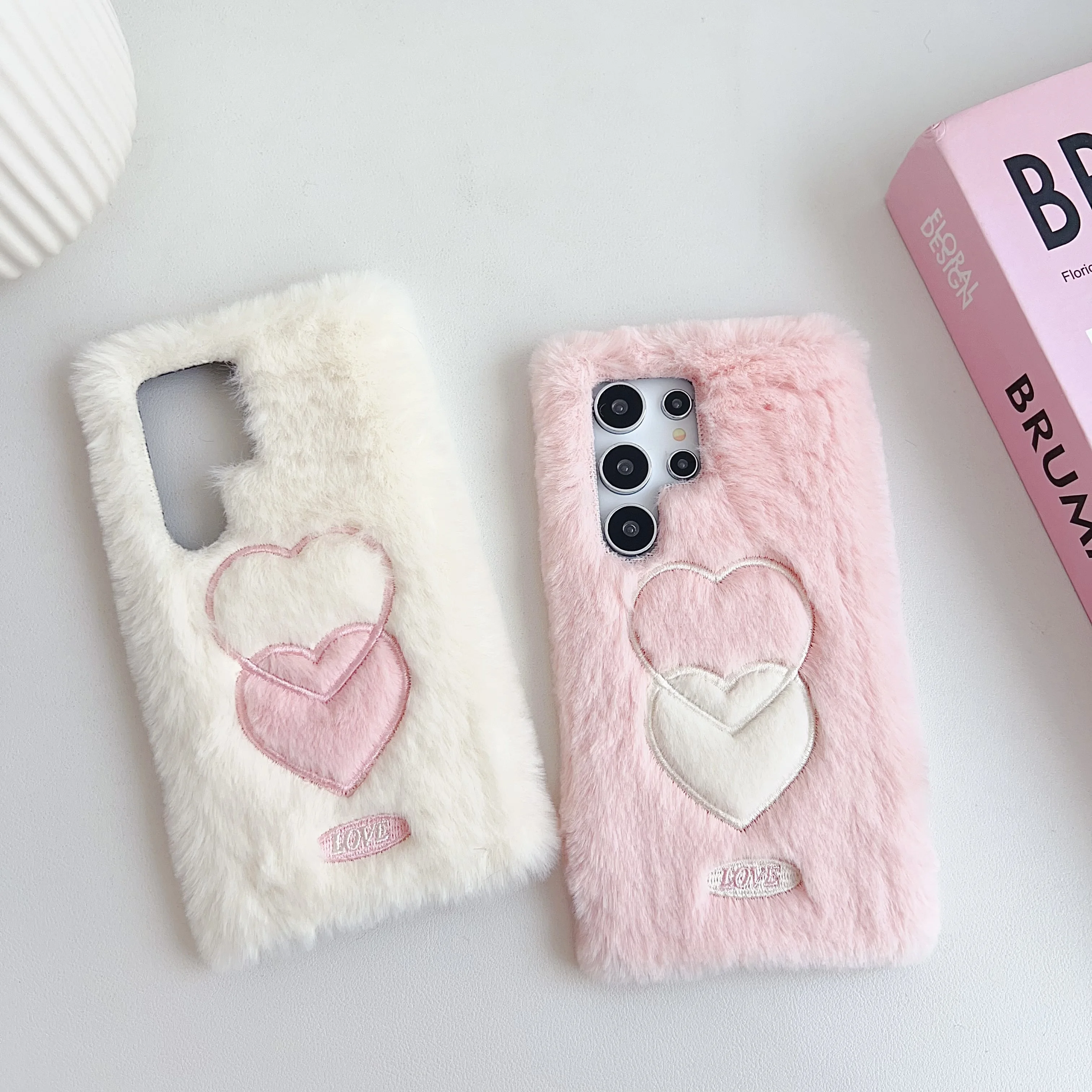 Love Plush Case for Samsung Galaxy S20 S21 S22 S23 S24 Ultra Plus Drop Protector Cover