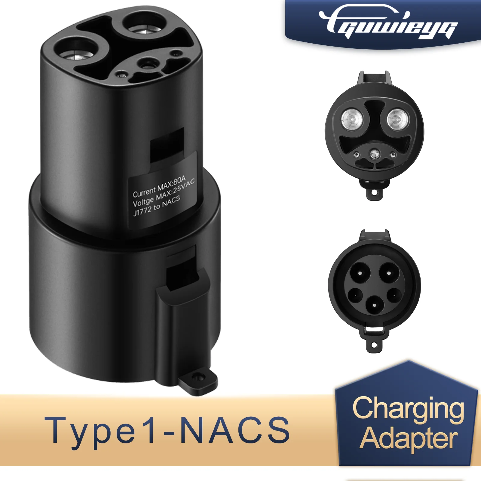 EV Charger Adapter Type 1 To Tesla Connector Compatible With Tesla  Model S/X/3/Y EV Charger Socket Plug Connector Adaptor