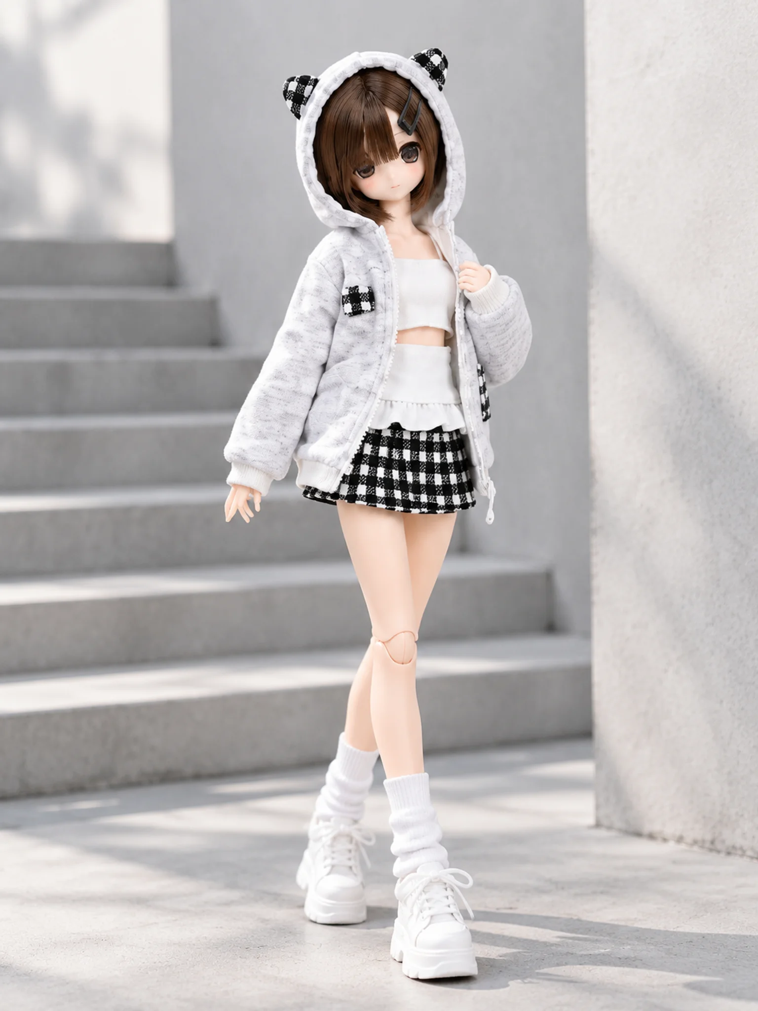 Ob24 Doll Clothing Cat Ear Sweater Set Sweet Twin Style Azone Light Nightmare Fourth Generation Qi Bangs Electrical Street Fashi