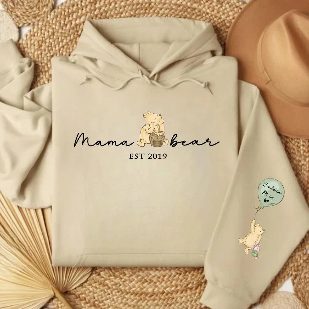 الخريف الشتاء الدافئة ويني ذا بوه الكرتون هوديي المرأة ديزني أنيمي المتضخم سميكة طويلة الأكمام سترة رياضية عادية