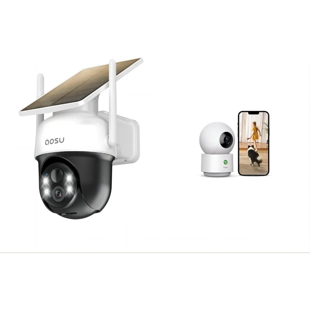 telecamera solare di sicurezza esterna telecamera di sicurezza 2.5k per interni