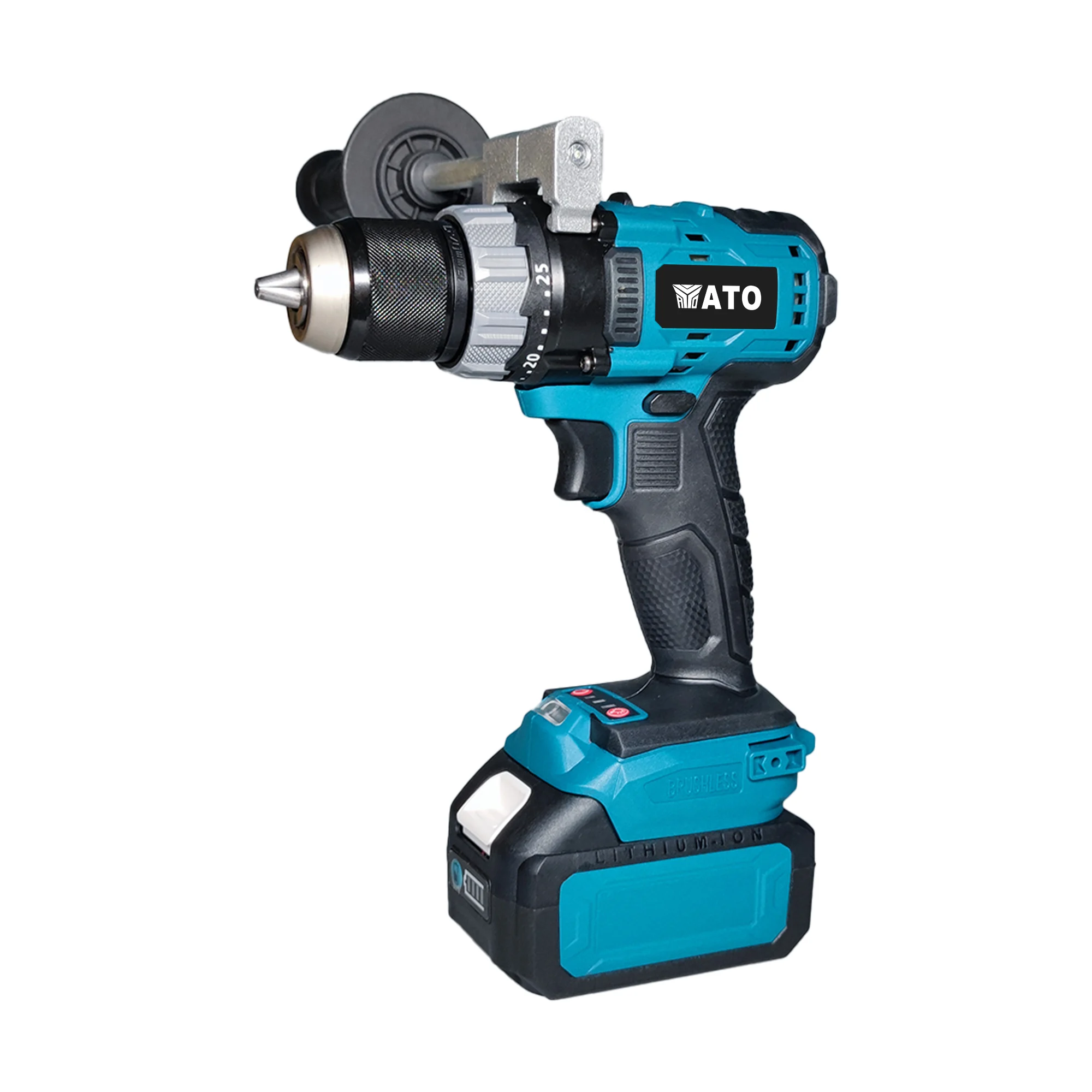 ATO Brushless Electric Drill 52Nm Wireless Cordless Impact Dirll Screwdriver Lithium Power Tools For Makita 18V Battery