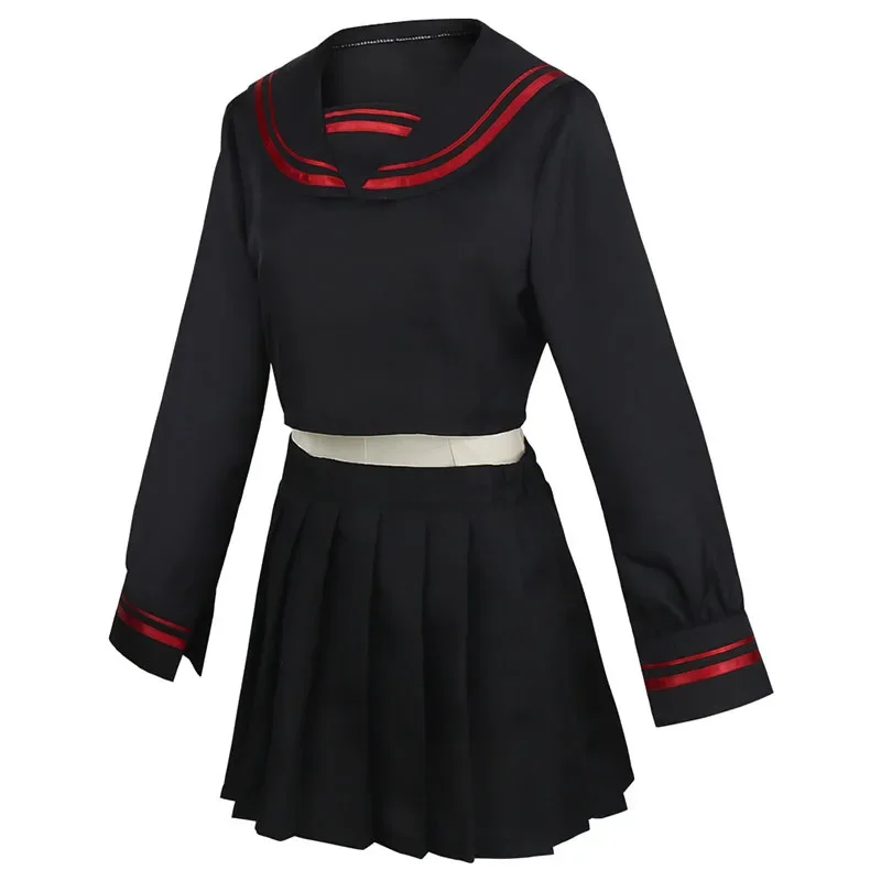 Costume Cosplay Anime Yuzuha Shiba Tokyo pour filles, robe de marin noire, ensemble haut et jupe, longue perruque, fête