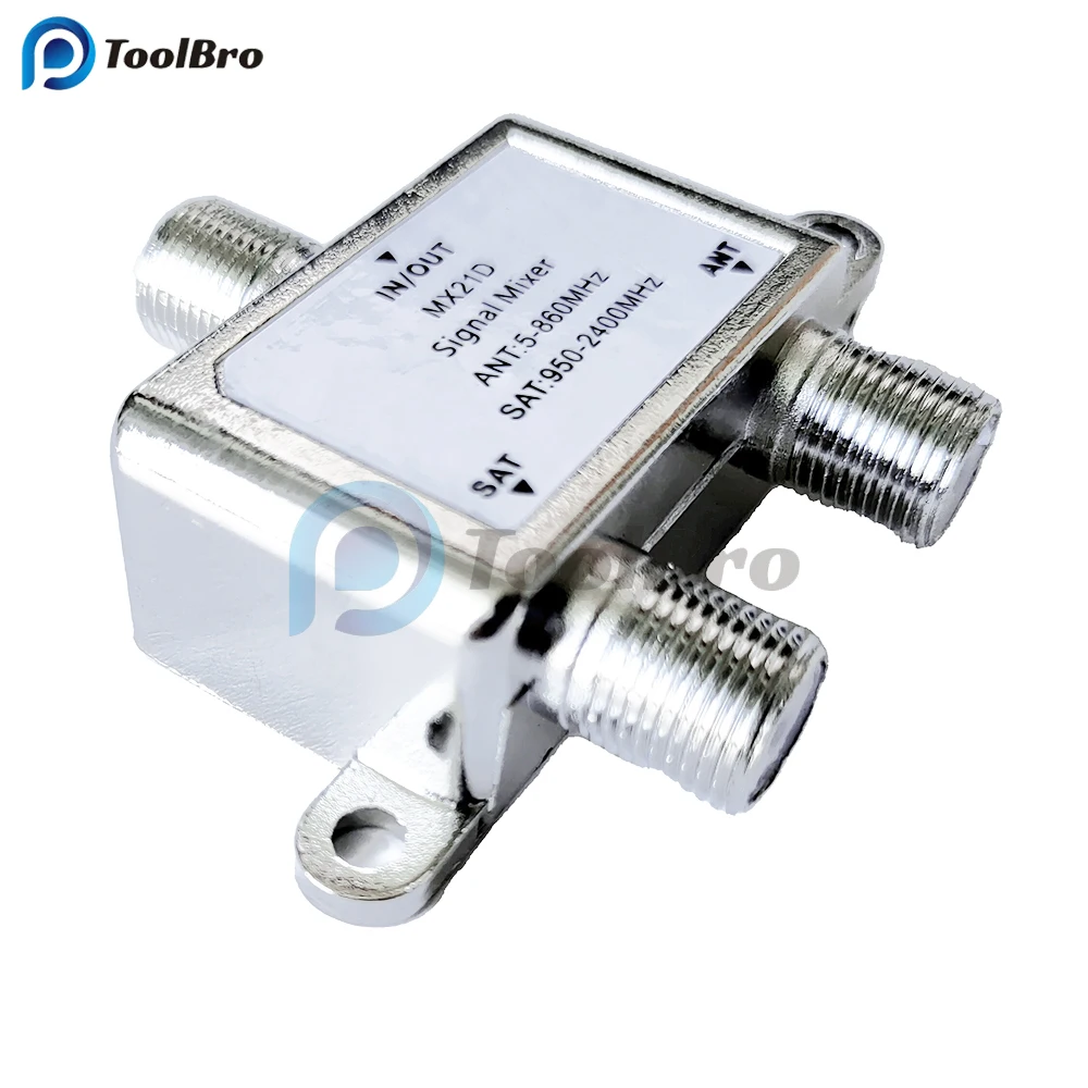 2 in 1 SAT ANT Diplexer MX21D TV Signal Mixer Satellite Splitter ANT 5-880MHz SAT 950-2400MHz