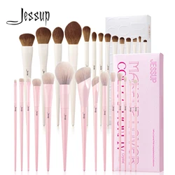 Jessup Makeup Brushes T329 with Pink Makeup Brushes Set 14pcs T495