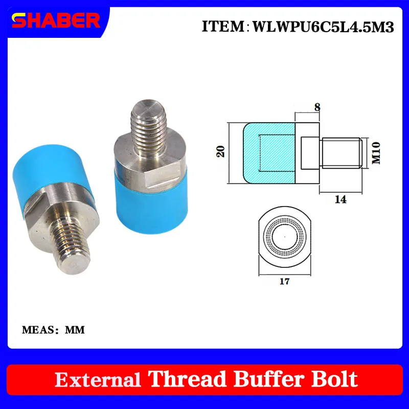 

【SHABER】Supply WLWPU20C8L14M10 stainless steel pneumatic anti-collision bolt polyurethane buffer screw diameter 20mm