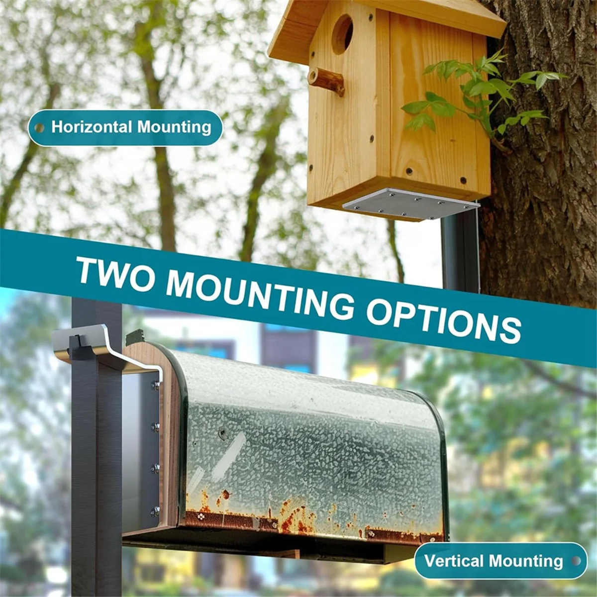 ABJZ 4 قطع T Post Bracket، 3 بوصة T Post Target Hanger، دعامة تثبيت لبيت الطيور/صندوق البريد، تركيب رأسي وأفقي
