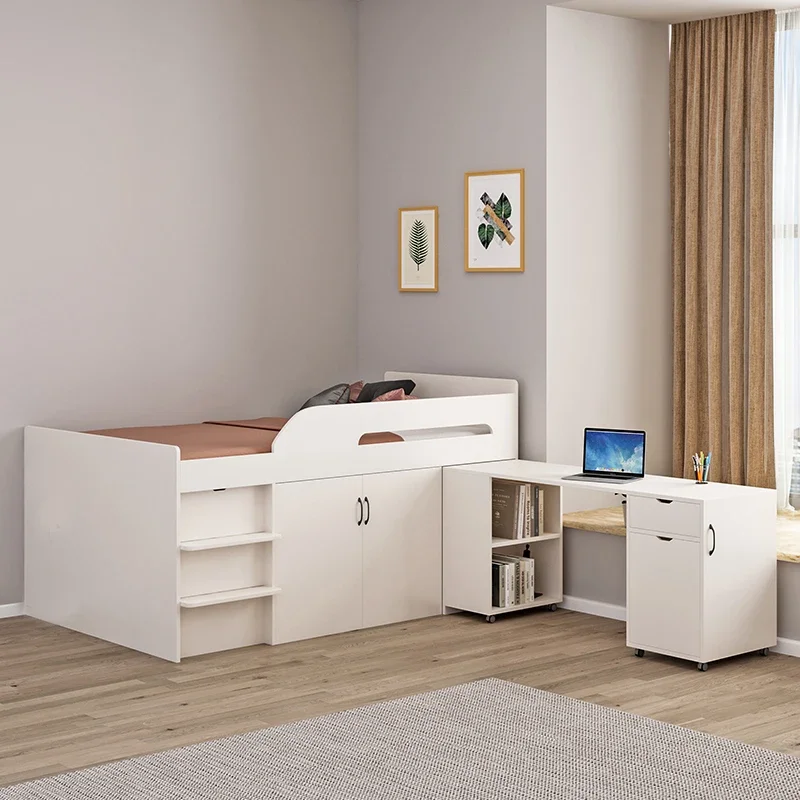 Customized bedroom small apartment children's half-height bed multi-functional storage tatami bed wardrobe desk integrated