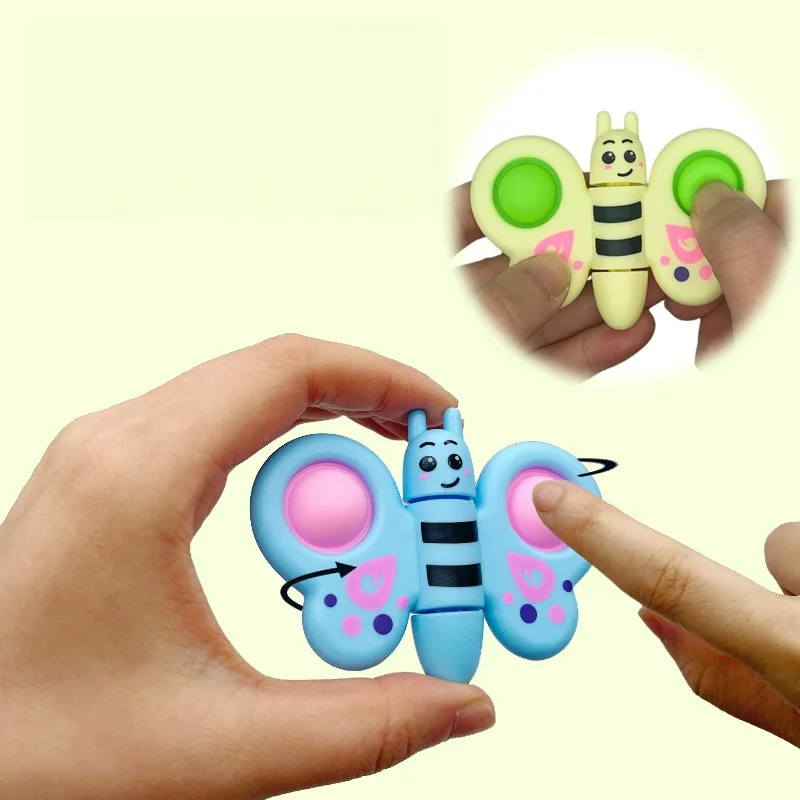 4Pcs Interesting Butterfly Decompression Gyro Stress Relief Sensory Toys Boys And Girls Birthday Party Favors Pinata Filler