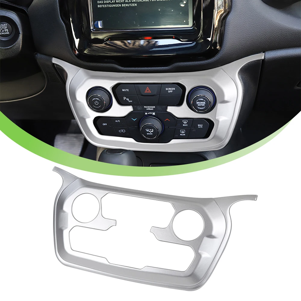 מיזוג אוויר בקרת פנל דקורטיבי Trim כיסוי עבור Jeep Renegade 2018 2019 2020 2021 2022 רכב פנימי אביזרי ABS כתום