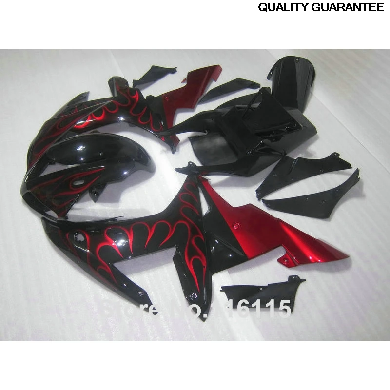 

Full Fairing Kit Fit For YAMAHA 2002 2003 Red Flames In Black Fairings Set Full Injection Molding YZF R1 02 03 YZ6