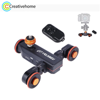 YELANGU L4X Video Camera 3-Wheel Track Autodolly Dolly Car with Remote Control for DSLR DV Camera, GoPro, Smartphone, Load: 3kg