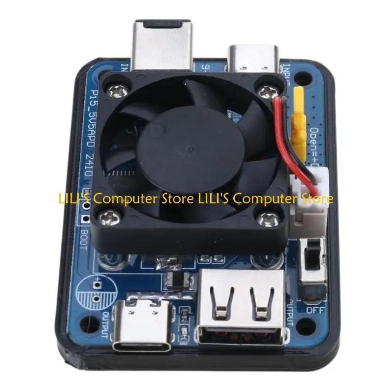 

A52B with Cooling Fan Stable 5V5A PD Power Module for RPI5 Wide 2 Input 2Out