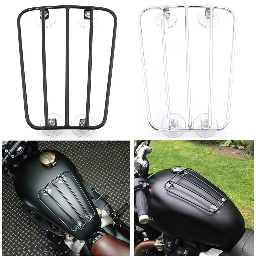 Universal Motorcycle Suction Cups Fuel Gas Tank Luggage Rack Aero Parcel Rack For Triumph Bonneville Thruxton Harley Honda Royal