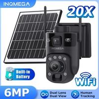 INQMEGA 6MP 3K 20x Zoom Triple Lens Solar Camera 4G/WIFI Wireless Outdoor Dual View 360° Rotation PTZ PIR Human Detection Camera
