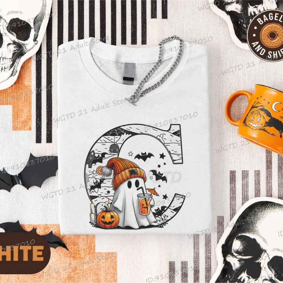 مضحك بو هالوين الأبجدية النساء بلايز الصيف موضة عادية تيز بلوزات مستديرة العنق تي شيرت شبح رسالة قصيرة الأكمام تي شيرت #4