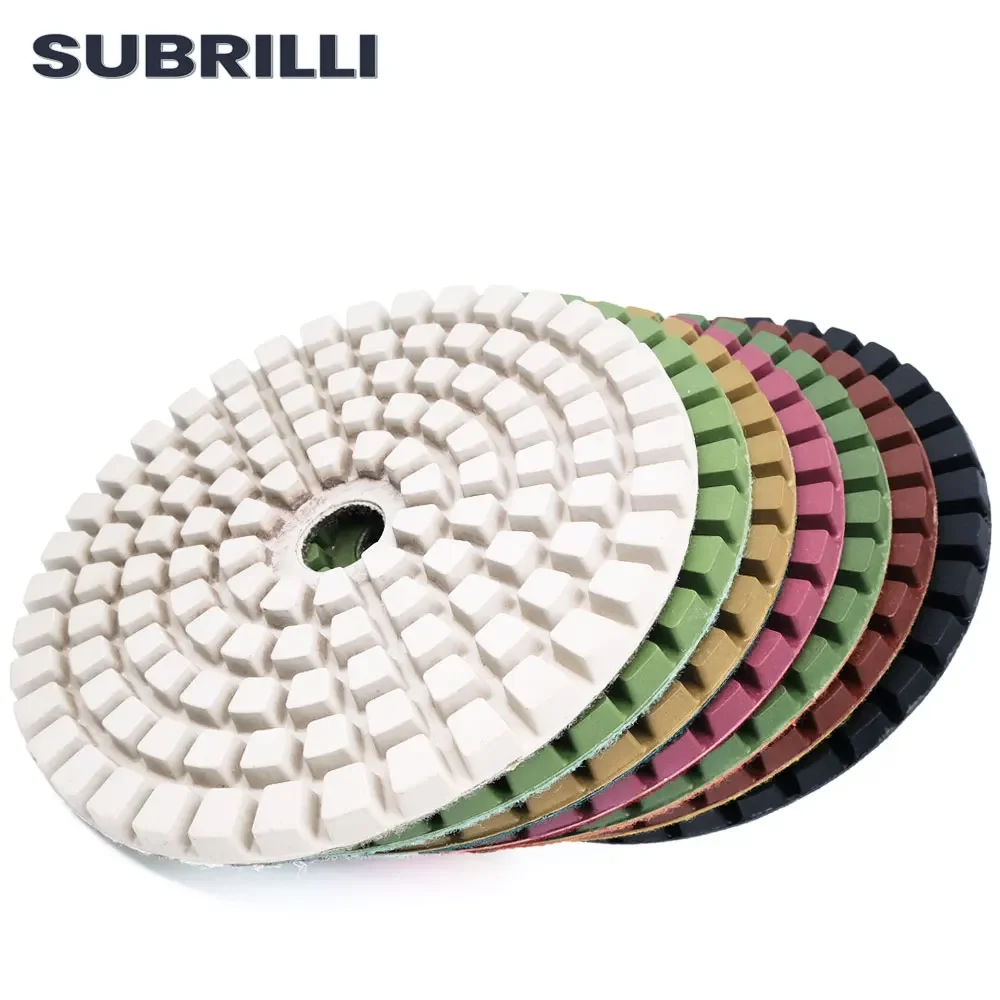 SUBRILLI 200mm Diamond Polishing Pad 8inch Floor Renovate Grinding Disc Granite Marble Concrete Polishing Wheel Grit50# - 3000#