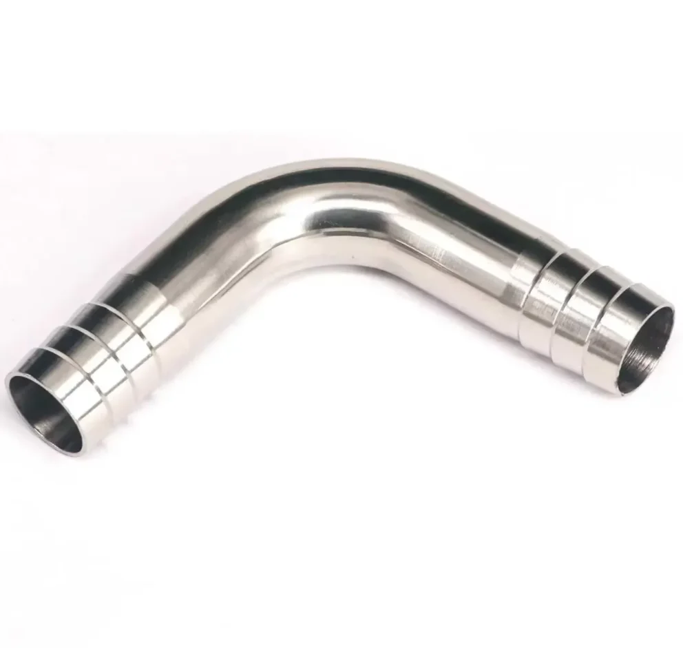 Fit Rohr ID 12.7/16/19/25mm 304 Edelstahl Sanitär 90 Grad Ellenbogen Rohr Fitting schlauch Barb Connnector – Detail 3