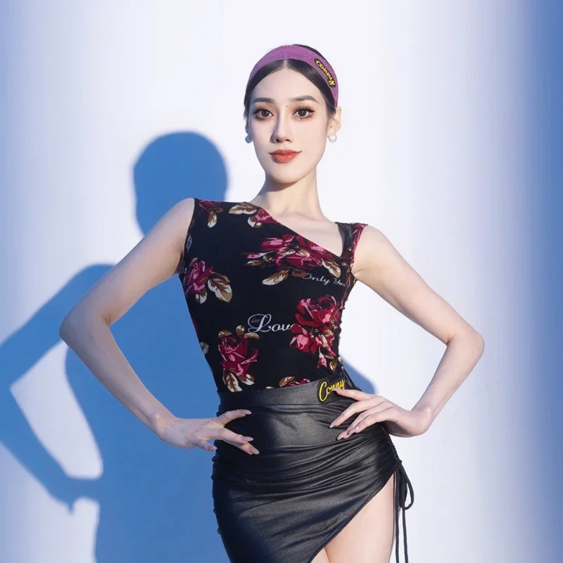 

New Womens Latin Dance Tops Dancing Performance Practice Costume Sleeveless Sling Bodysuit Samba Rumba Salsa Dance Tops
