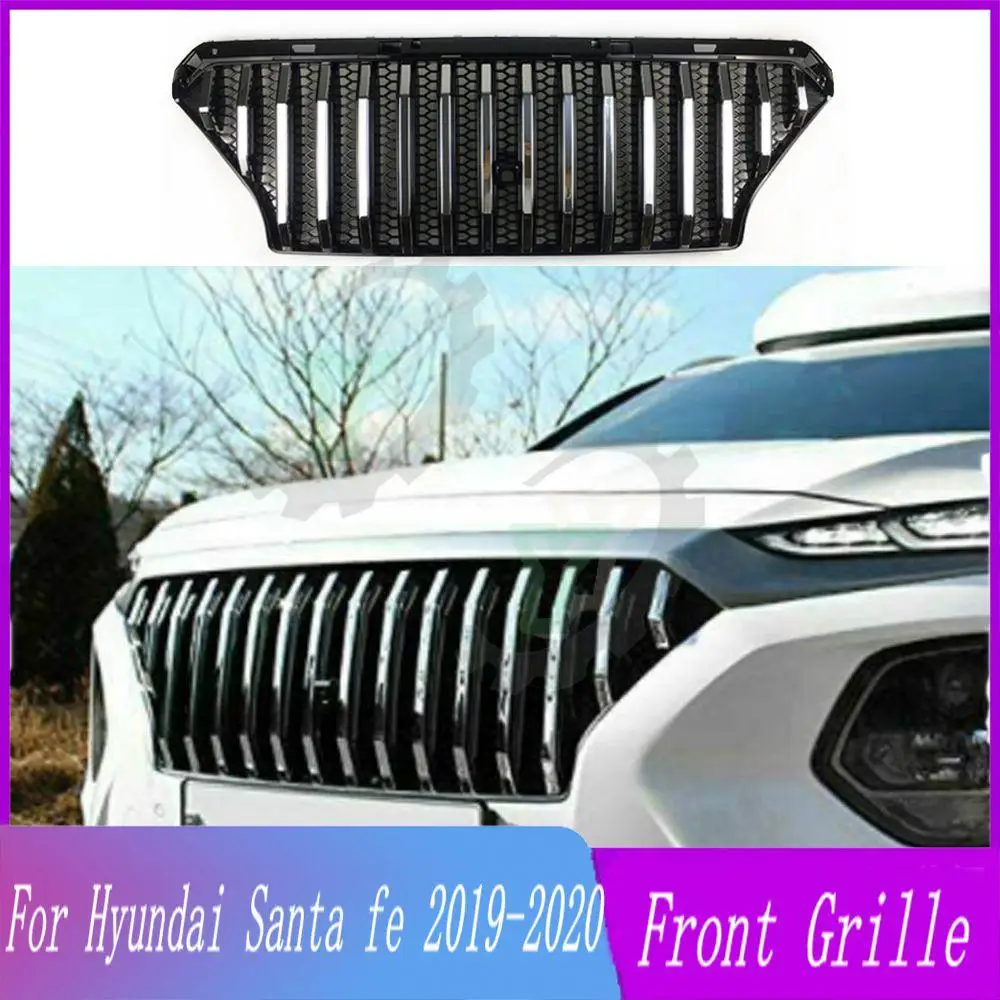 

19 20 Car Front Bumper Grille Centre Panel Styling Upper Racing Grill For Hyundai new Santa fe 2019-2020 Car Accessory