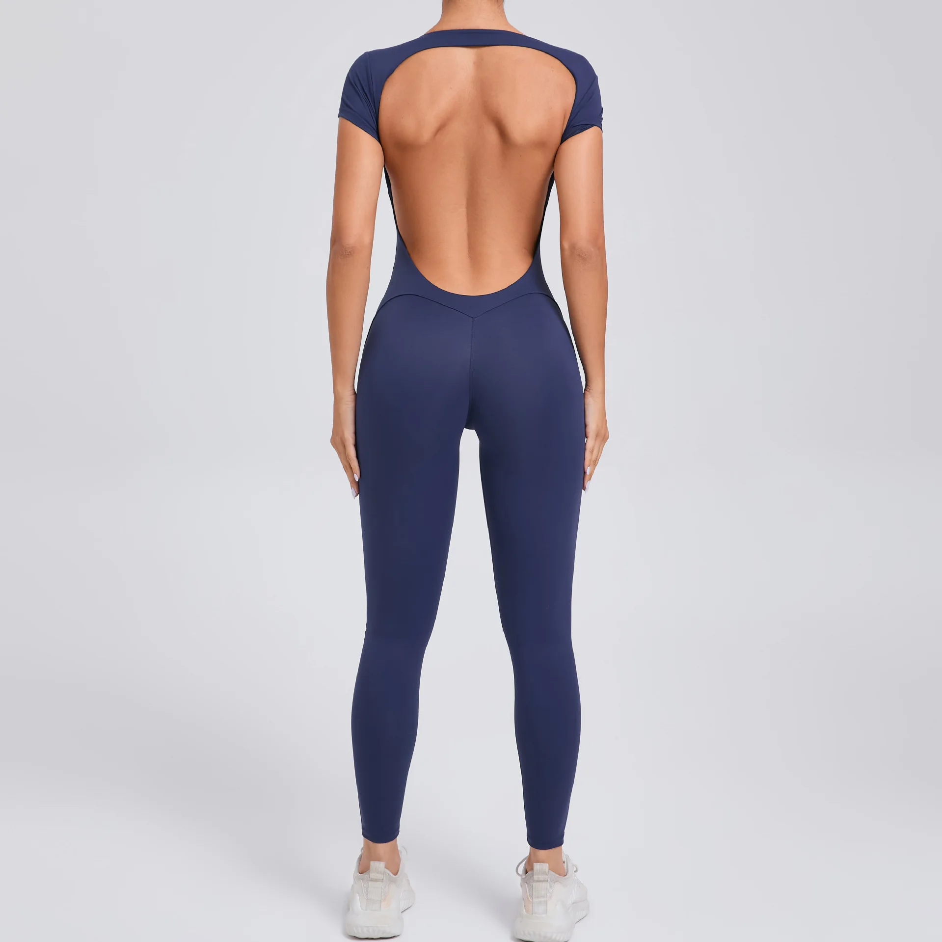 Yoga Suit Women's Jumpsuit One Piece Sports Suit Short Sleeve Gym Clothes Push Up Training Fitness Yoga Bodysuit Sportswear image 2