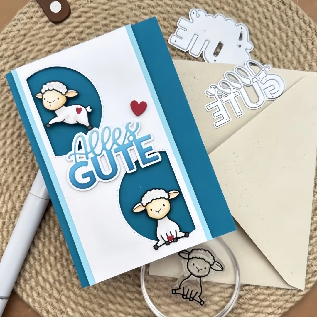 Neue Alles Gute Metallschneideformen, geeignet für die Herstellung von Grußkarten, DIY-Scrapbooking, Stempel- und Kartenherstellungsvorlagen