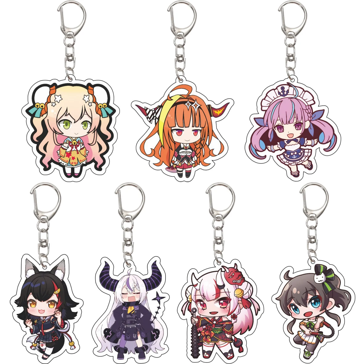 55MM Anime Vtuber Hololive Ookami Mio Minato Aqua La+ Darknesss Kiryu Coco Nekomata Okayu Robocosan Acryl-Schlüsselanhänger Niedliche Geschenke
