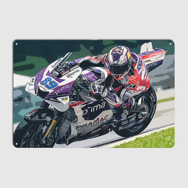 Jorge Martin Rider Poster Metal Wall Art Cave Garage Classic Painting Tin Sign Vintage Posters Room Decor Home Decoration