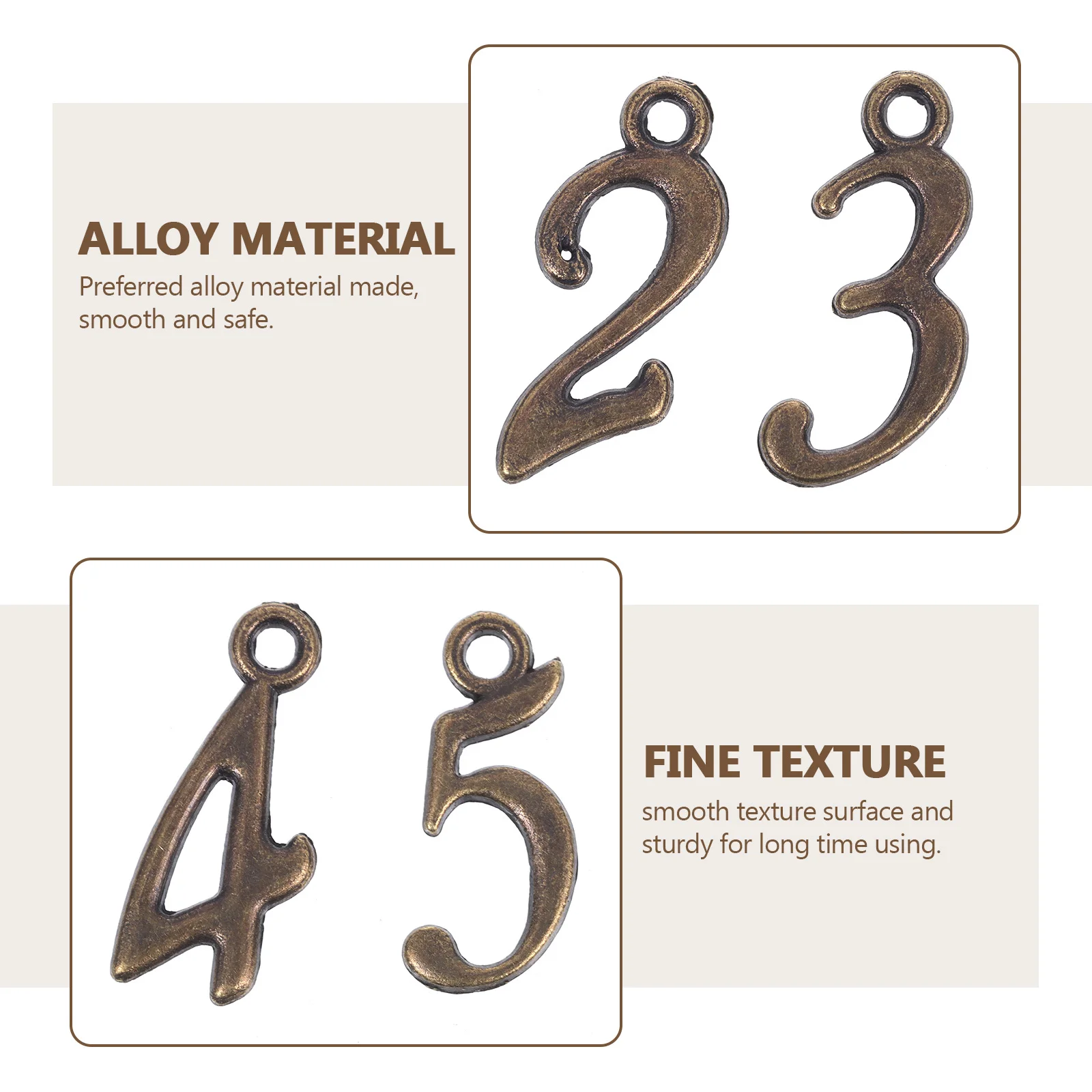 

50Pcs Arabic Numerals 0-9 Number Charms Alloy Pendants DIY Jewelry Accessories Making Bracelets Necklaces Keychains