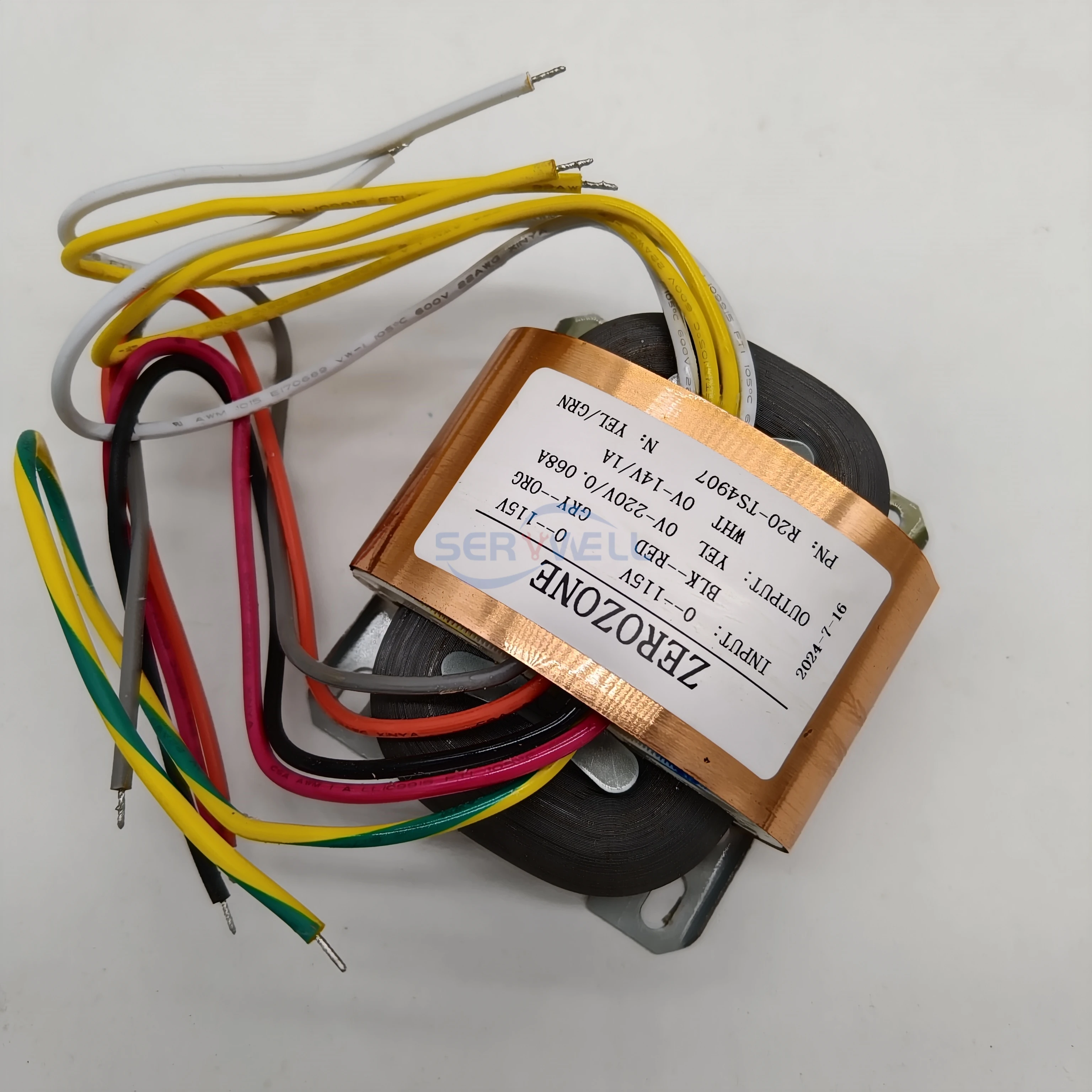 ZERO-ZONE 30VA 30W R-core to PRT Transformer Input 0-115Vx2 or 230V Output 220V 0.068A 14V 1A