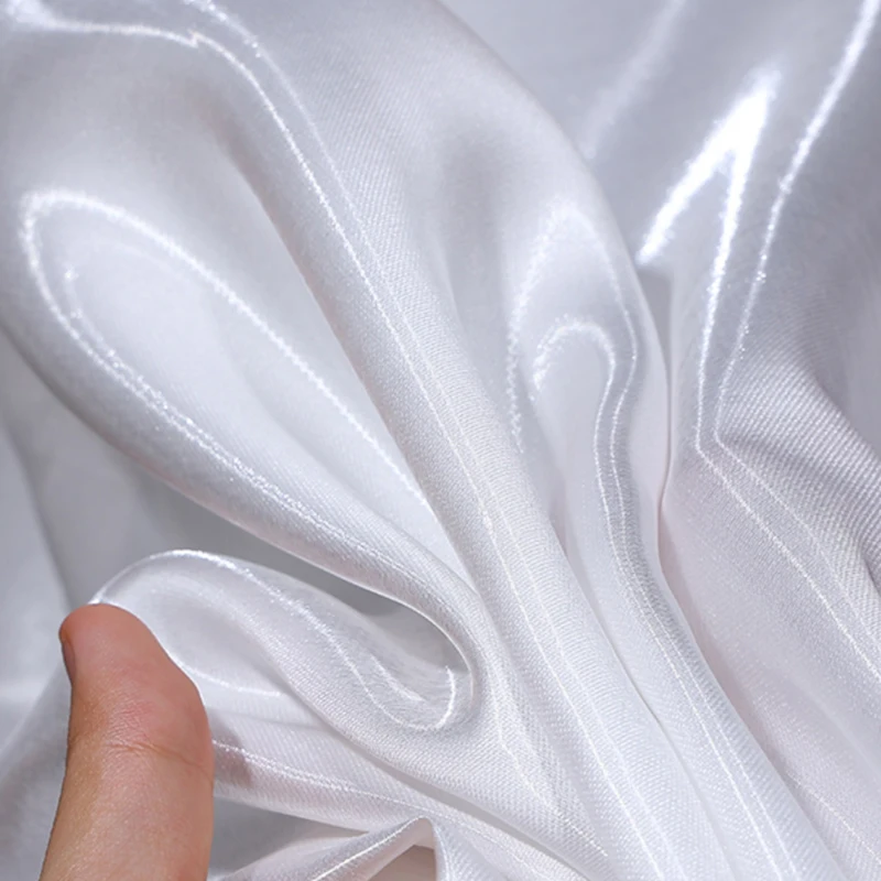 Luxury Glossy Metallic Liquid Satin Fabric Shiny Water Gloss Silk Satin for Wedding Dress Suit Clothing Designer DIY Material