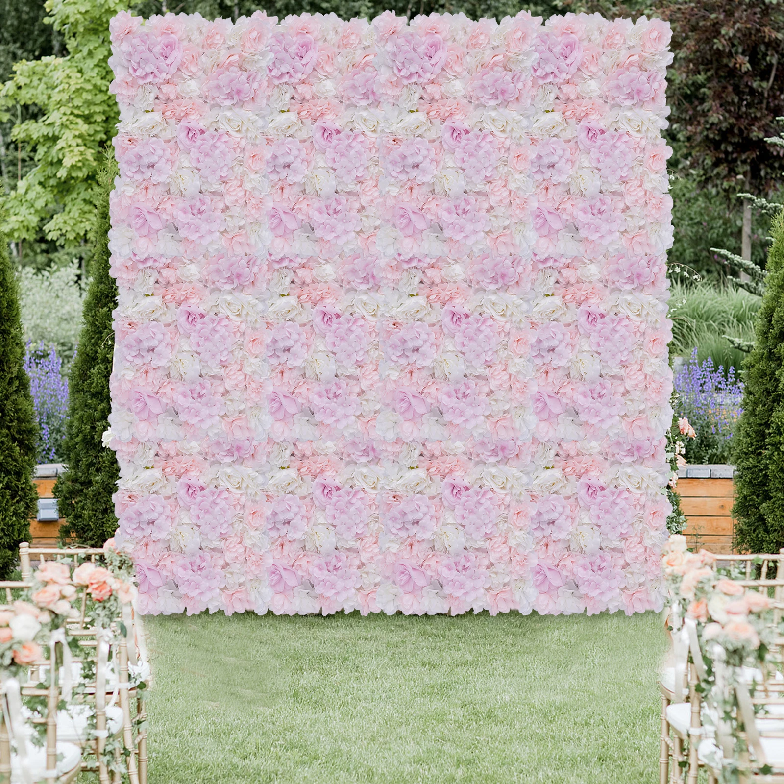 12 pcs Artificial Hydrangea Flower Wall Panel Party Wedding Decor Baby Shower Birthday Party Shop Flower Backdrops Decoration