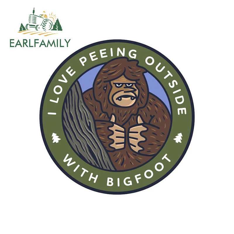 EARLFAMILY 13cm x 13cm for I Love Peeing Outside With Bigfoot Car Sticker Racing Drifting ATV Decal Amusing Car Lable Decoration