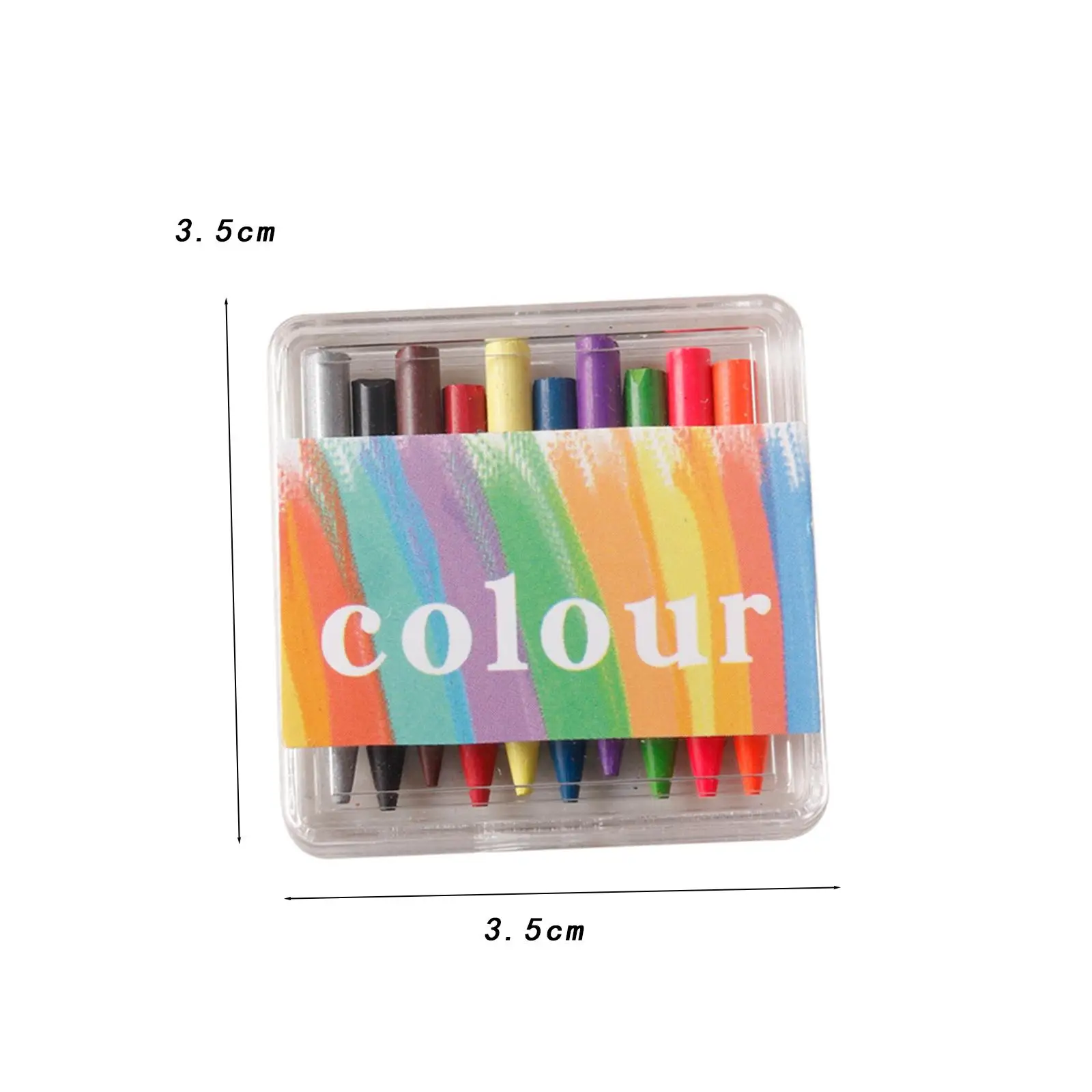 1/12 Miniature Crayons Pencils Dollhouse Accessories with Acrylic Box Kids