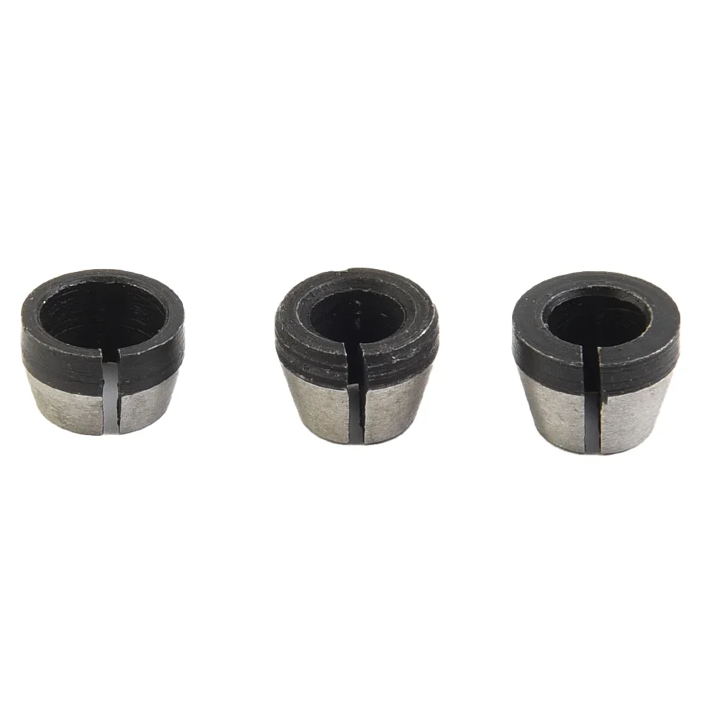 3Pcs 8/6.35/6mm Trimming Machine Chuck Conversion Set Carbon Steel Collet Chuck For Engraving Machine/wood Router Accessories