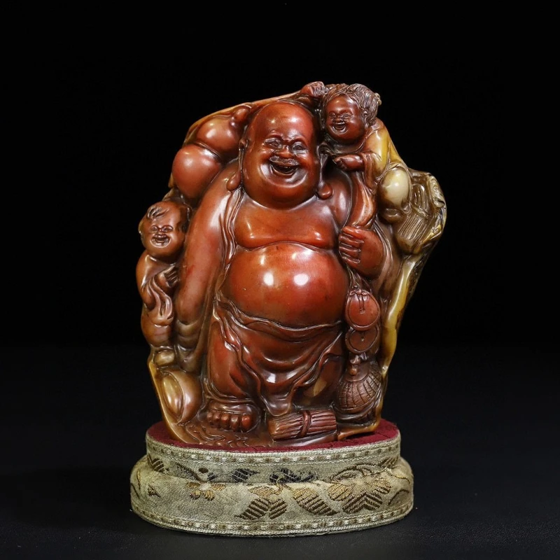 Shoushan Stone Children's Nao Buddha Seal Ornament Collection Gift