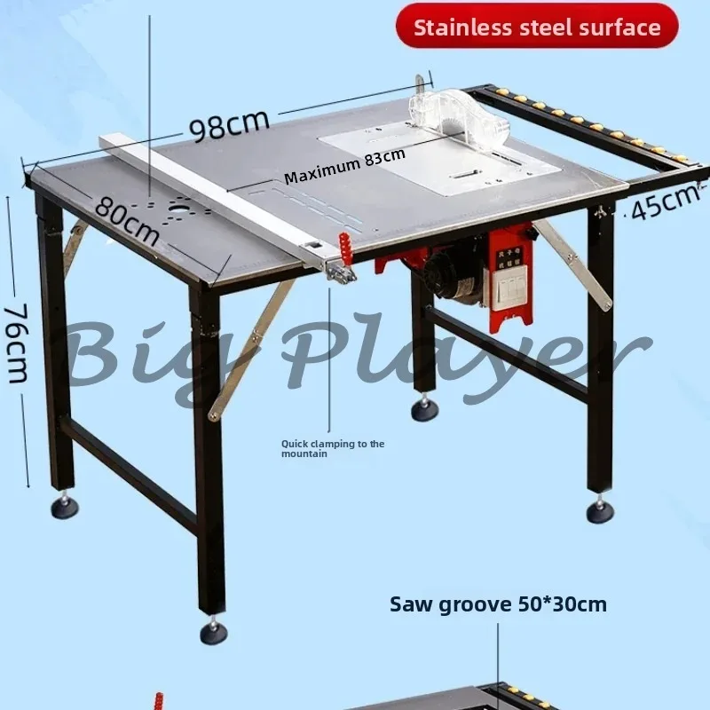 

Push Table Saw Woodworking Special Workbench Multi-functional Saw Table Folding Bracket Integrated Machine Precision