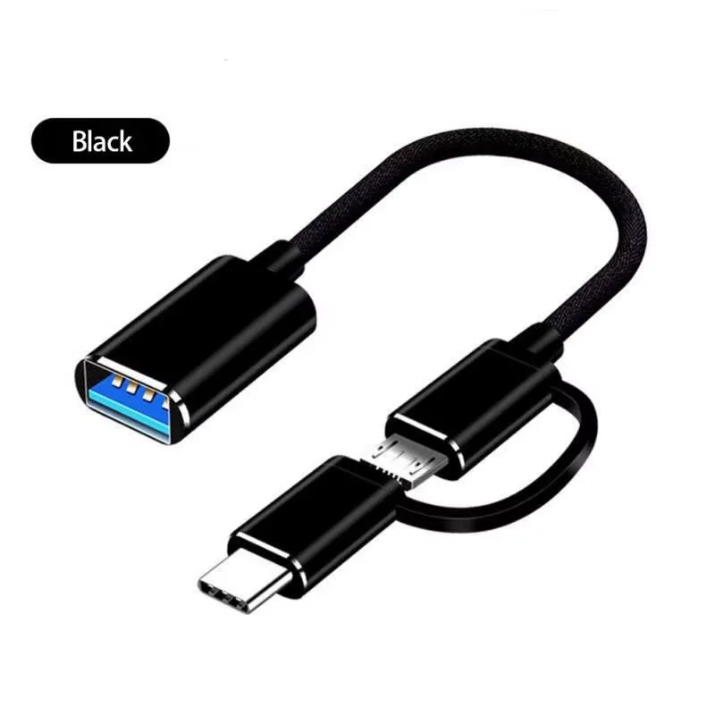 2-in-1 Micro USB USB C to USB3.0 OTG Cable Adapter New Condition Type C Male USB Female Converter MacBook Pro Charging Function image 6